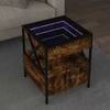 Kavos staliukas su Infinity LED lemputėmis, dūminis, 40x40x51cm
