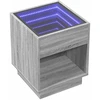 Kavos staliukas su Infinity LED lemputėmis, pilkas, 40x40x50cm