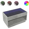 Kavos staliukas su Infinity LED lemputėmis, betono, 90x50x50cm