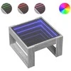 Kavos staliukas su Infinity LED lemputėmis, pilkas, 50x53x30cm