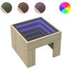 Kavos staliukas su Infinity LED lemputėmis, ąžuolo, 40x40x30cm