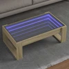 Kavos staliukas su Infinity LED lemputėmis, ąžuolo, 90x53x30cm