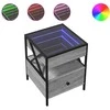 Kavos staliukas su Infinity LED lemputėmis, pilkas, 40x40x51cm