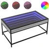 Kavos staliukas su Infinity LED lemputėmis, pilkas, 90x50x41cm