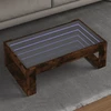 Kavos staliukas su Infinity LED lemputėmis, dūminis, 90x53x30cm