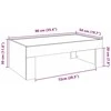 Kavos staliukas su Infinity LED lemputėmis, pilkas, 90x50x30cm