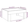 Kavos staliukas su Infinity LED lemputėmis, dūminis, 70x50x30cm