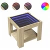 Kavos staliukas su LED, ąžuolo, 53x53x45cm, apdirbta mediena
