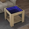 Kavos staliukas su LED, ąžuolo, 53x53x45cm, apdirbta mediena