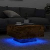 Kavos staliukas su LED lemputėmis, dūminio ąžuolo, 55x55x31cm
