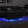 Kavos staliukas su LED lemputėmis, juodo ąžuolo spalvos, 90x49x40 cm