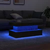 Kavos staliukas su LED lemputėmis, juodo ąžuolo spalvos, 90x50x40 cm