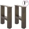 Kavos staliuko kojelės, 2 vnt., 40 x (30-31) cm, natūralus plienas