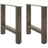 Kavos staliuko kojelės, 2 vnt., 50x(42-43) cm, natūralus plienas