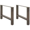 Kavos staliuko kojelės, 2 vnt., 70x(42-43) cm, natūralus plienas