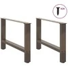 Kavos staliuko kojelės, 2 vnt., 70x(42-43) cm, natūralus plienas