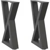 Kavos staliuko kojelės, 2 vnt., antracito spalvos, 28x(42-43,3) cm, plienas