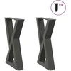 Kavos staliuko kojelės, 2 vnt., antracito spalvos, 28x(42-43,3) cm, plienas