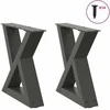 Kavos staliuko kojos, 2 vnt., antracito spalvos, 40x(30-31,3) cm, plienas