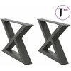 Kavos staliuko kojos, 2 vnt., antracito spalvos, 50x(30-31,3) cm, plienas