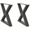 Kavos staliuko kojos, 2 vnt., antracito spalvos, 50x(42-43,3) cm, plienas