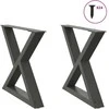 Kavos staliuko kojos, 2 vnt., antracito spalvos, 60x(42-43,3) cm, plienas