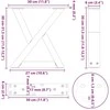Kavos staliuko kojos, 2 vnt., antracito spalvos, 30x(30-31,3) cm, plienas