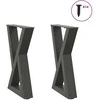 Kavos staliuko kojelės, 2 vnt., antracito spalvos, 38x(42-43,3) cm, plienas