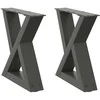 Kavos staliuko kojos, 2 vnt., antracito spalvos, 30x(30-31,3) cm, plienas