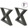 Kavos staliuko kojelės, 2 vnt., antracito spalvos, 60x(30-31,3) cm, plienas