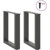 Kavos staliuko kojelės, 2 vnt., antracito spalvos, 28x(42-43) cm, plienas