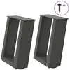 Kavos staliuko kojelės, 2 vnt., antracito spalvos, 30x(30-31) cm, plienas