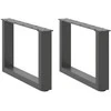 Kavos staliuko kojelės, 2 vnt., antracito spalvos, 50x(30-31) cm, plienas