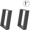 Kavos staliuko kojelės, 2 vnt., antracito spalvos, 28x(42-43) cm, plienas