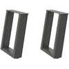 Kavos staliuko kojelės, 2 vnt., antracito spalvos, 38x(42-43) cm, plienas