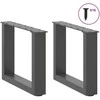 Kavos staliuko kojelės, 2 vnt., antracito spalvos, 30x(30-31) cm, plienas