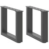 Kavos staliuko kojelės, 2 vnt., antracito spalvos, 30x(30-31) cm, plienas