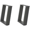 Kavos staliuko kojelės, 2 vnt., antracito spalvos, 28x(42-43) cm, plienas