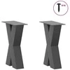 Kavos staliuko kojelės, 2 vnt., antracito spalvos, 38x(42-43) cm, plienas