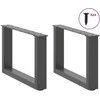 Kavos staliuko kojelės, 2 vnt., antracito spalvos, 50x(30-31) cm, plienas