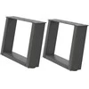 Kavos staliuko kojelės, 2 vnt., antracito spalvos, 40x(30-31) cm, plienas, U formos