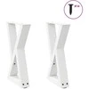 Kavos staliuko kojelės, 2 vnt., baltos, 28x(42-43,3) cm, plienas