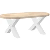 Kavos staliuko kojelės, 2 vnt., baltos, 70x(42-43) cm, plienas, X formos