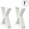 Kavos staliuko kojelės, 2 vnt., baltos, 30x(30-31,3) cm, plienas