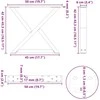 Kavos staliuko kojelės, 2 vnt., baltos, 50x(42-43,3) cm, plienas