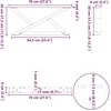 Kavos staliuko kojelės, 2 vnt., baltos, 70x(30-31,3) cm, plienas