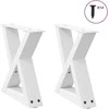 Kavos staliuko kojelės, 2 vnt., baltos, 40x(30-31,3) cm, plienas