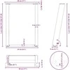 Kavos staliuko kojelės, 2 vnt., baltos, 28x(42-43) cm, plienas, U formos