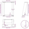 Kavos staliuko kojelės, 2 vnt., baltos, 30x(30-31) cm, plienas, U formos