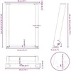 Kavos staliuko kojelės, 2 vnt., baltos, 38x(42-43) cm, plienas, U formos